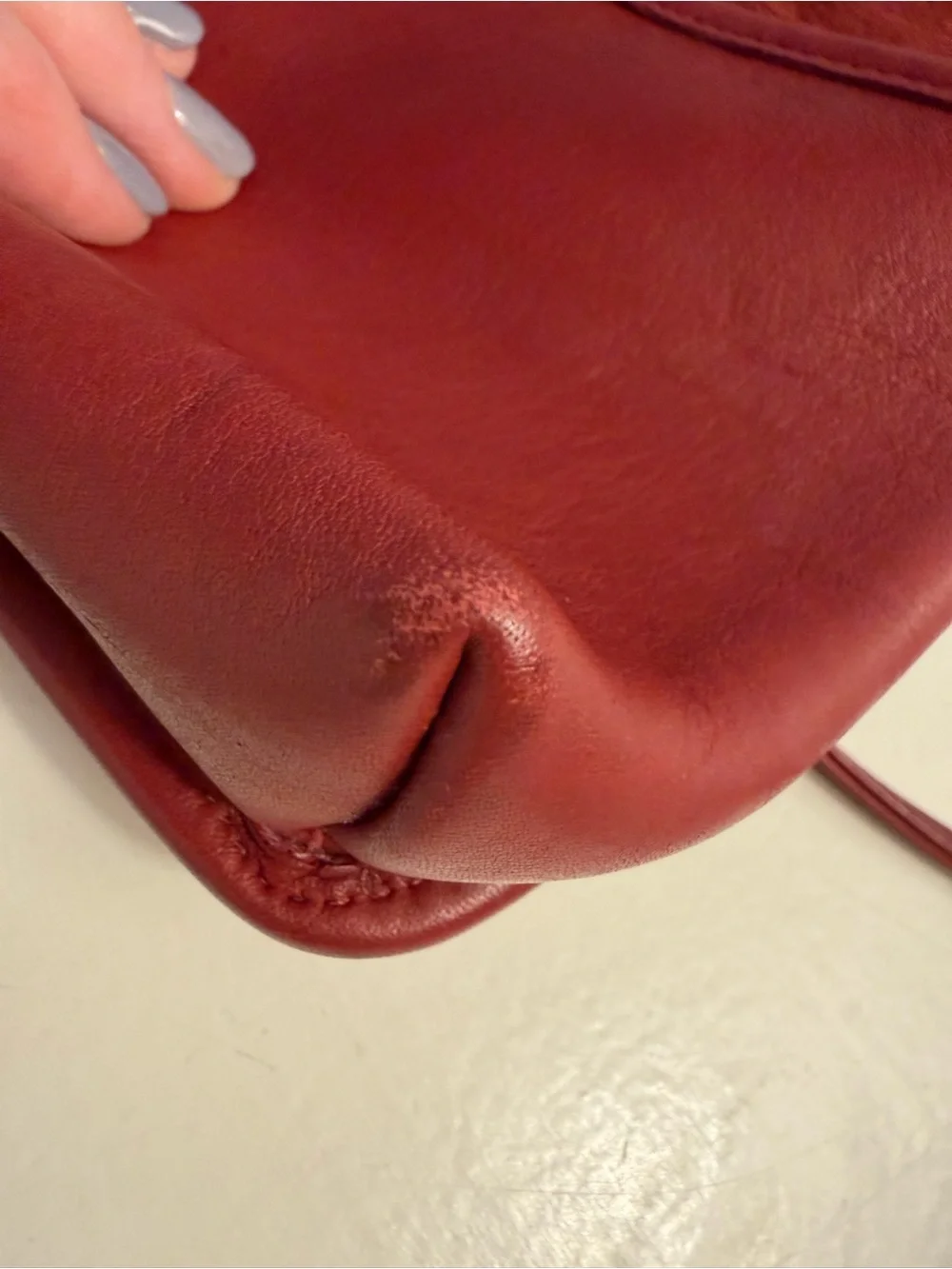 Coach highly sought vintage 9924 red “Casino Bag” leather crossbody.